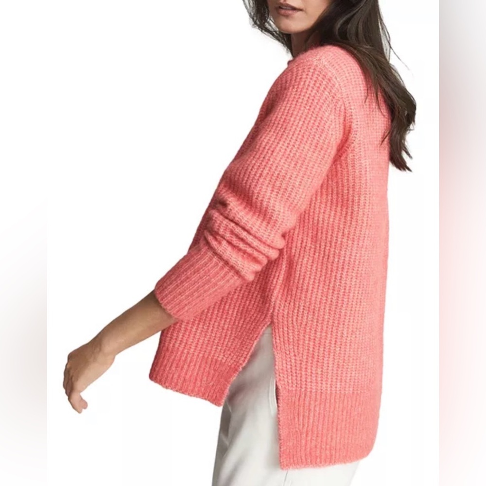 EUC Reiss Emma Waffle Knit Jumper Sweater in Coral, size L - Picture 4 of 8